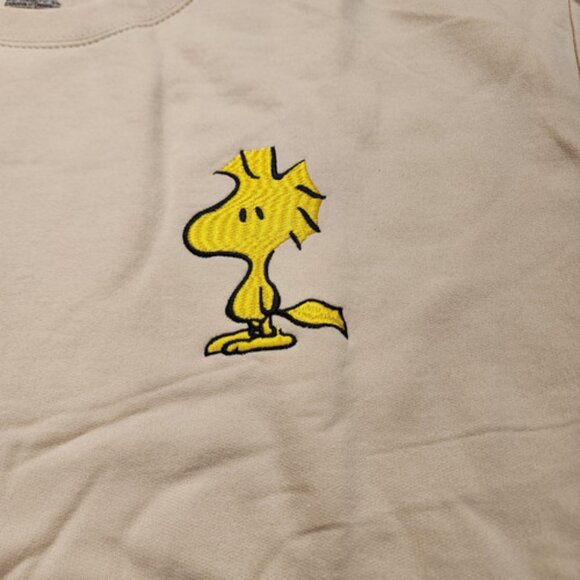 Peanuts Snoopy & Woodstock Two-Sided Crewneck Sweatshirt Beige Adult 2XL NEW - Picture 3 of 8